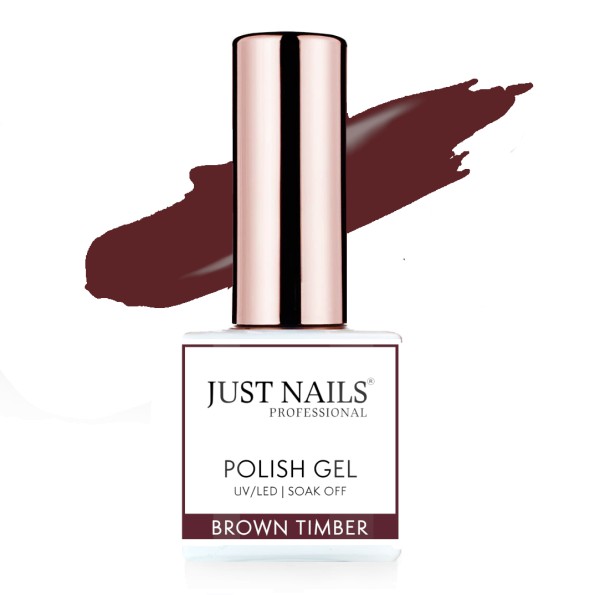 JUSTNAILS Gel Polish Color - BROWN TIMBER - Shellac Soak-off