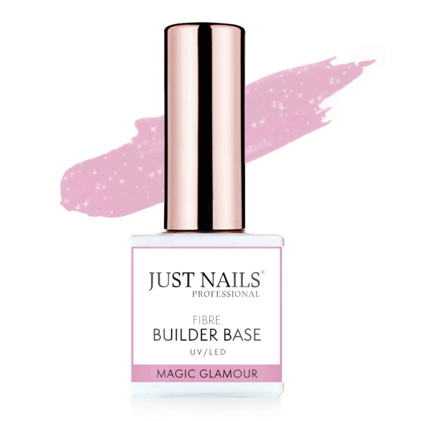 JUSTNAILS Fibre Builder Base Cover - Magic Glamour - Polish Soak-off Gel