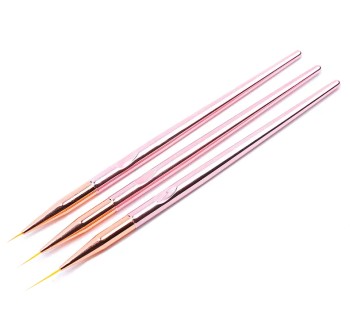 JUSTNAILS Premium Nail Art Brushes Rosé Set 3 pcs. JUSTNAILS Premium Nail Art Brushes Rosé Set 3 pcs.