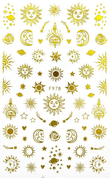 JUSTNAILS Sticker Moon Zodiac 978 Gold