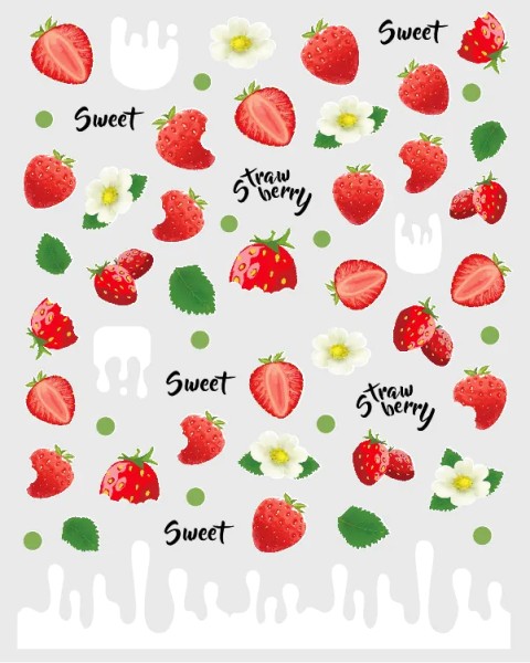 JUSTNAILS Sticker Fruits Erdbeeren Summer selbstklebend 1964