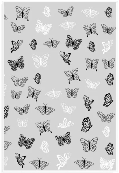 JUSTNAILS Sticker weiß Butterfly 1008