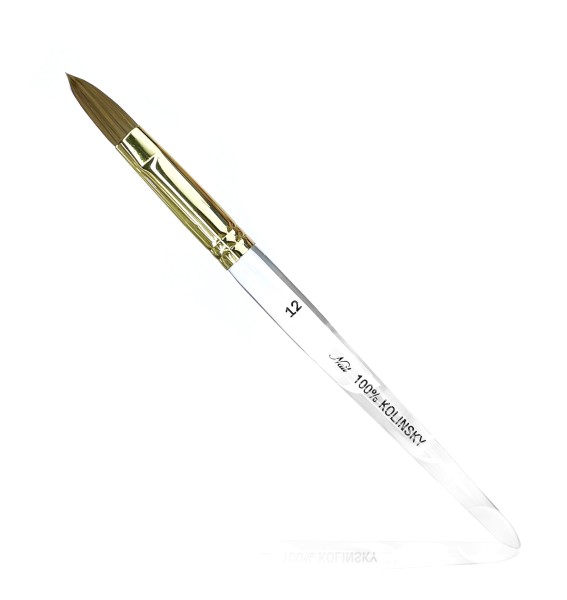 JUSTNAILS Premium Kolinsky Acrylic Brush - Clear #12