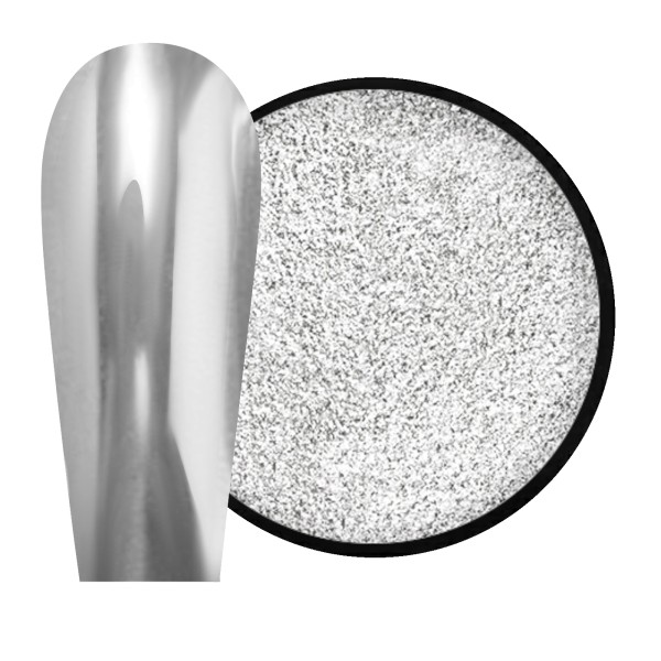 JUSTNAILS Mirror-Glow Nail Pigment - Silver