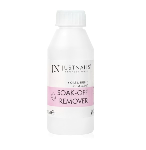 JUSTNAILS Premium Soak Off & Acryl Remover + Conditioners + Bubble Gum Scent