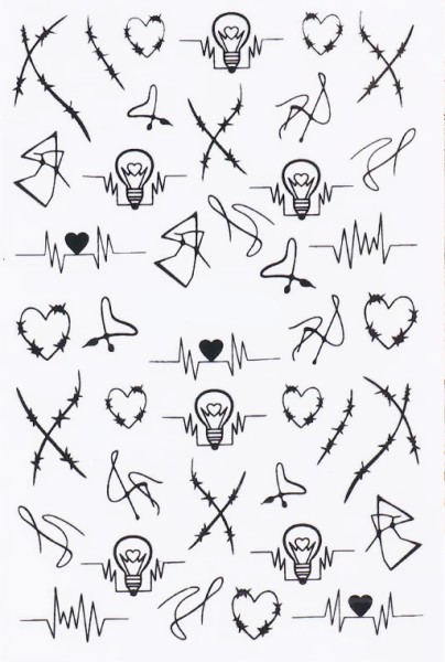 JUSTNAILS Sticker Abstract Forms Herz Heart 093