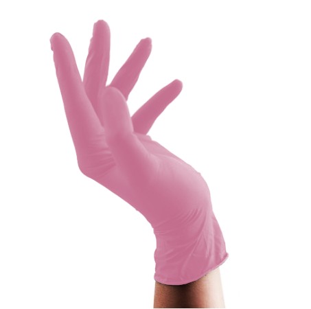 JUSTNAILS Premium Nitrile Gloves pink - 100 pieces